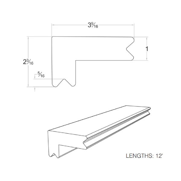 Zuri Grooved Trim Board Zuri Brazilia PVC Decking 12ft Trim Nosing Grooved - Image 1