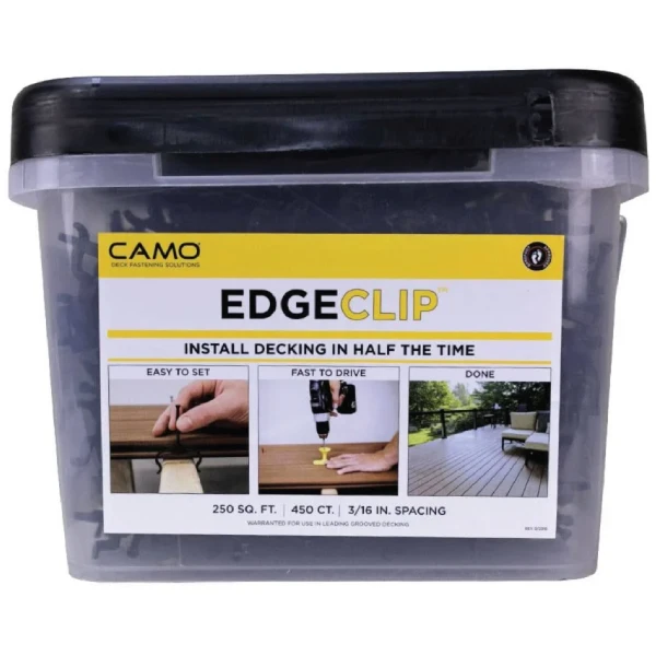 Fixations à clips CAMO EDGE – Paquet de 450 | Couvre 250 pi²