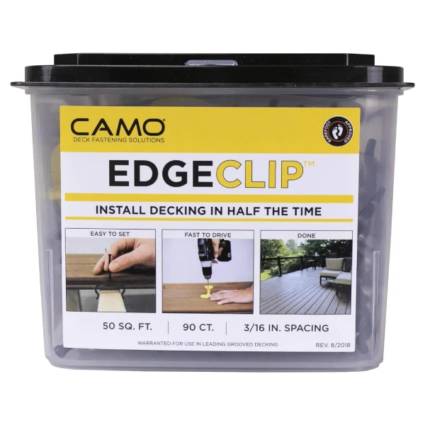 Fixations à clips CAMO EDGE – Paquet de 90 | Couvre 50 pi²