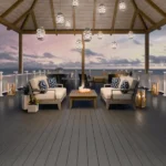 Fiberon Concordia Graphite composite decking in sleek charcoal tone