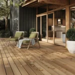 Terrasse en matériau composite Fiberon Concordia Prairie Wheat avec un grain de bois brun doré