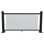 Fortress Al13 Railing With Glass Infill 36in x 6ft , Fortress Al13 Railing With Glass Infill 42in x 6ft