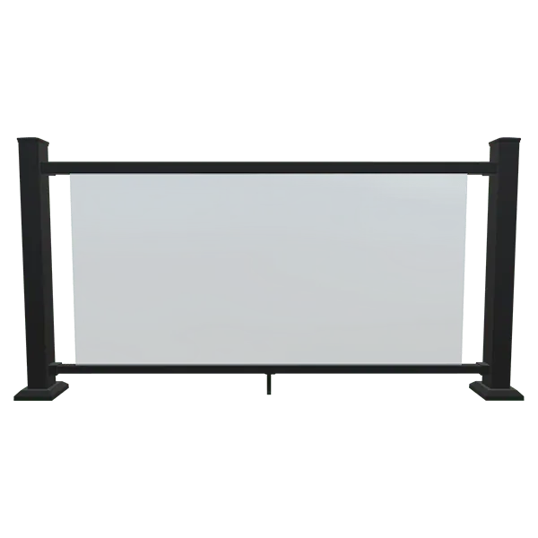 Fortress AI13 Pure Views Full Glass Panel Infill Black Sand Fortress Al13 Railing With Glass Infill 36in x 6ft , Fortress Al13 Railing With Glass Infill 42in x 6ft