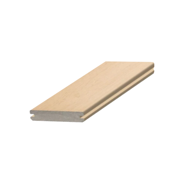 TimberTech Toasted Wheat PVC Rainuré TimberTech Toasted Wheat Planche PVC 12 pi Rainuré – Image 1