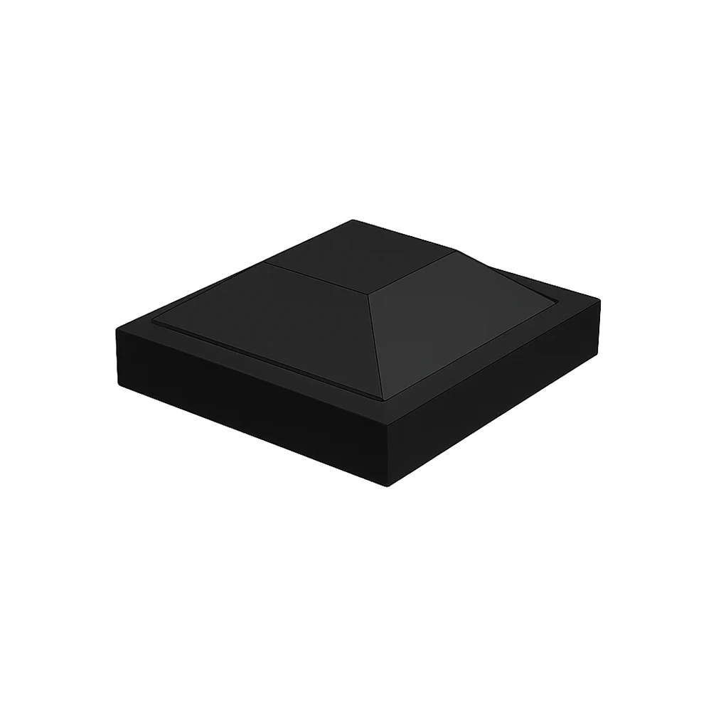 Capuchon moderne noir en aluminium noir Capuchon de poteau moderne 3 po x 3 poCapuchon de poteau moderne 2,5 po x 2,5 poCapuchon de poteau moderne 2 po x 2 po