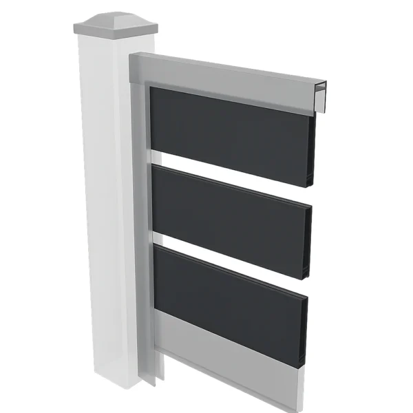 Planches en aluminium noir - 7/8in x 4in x 70in