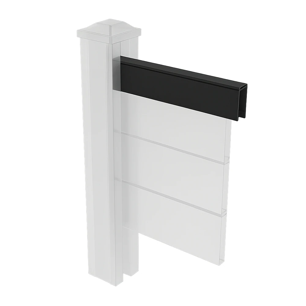 Black Aluminum Top - Bottom Track U-Shape Rail supérieur / inférieur en U 72 po ,Rail supérieur / inférieur en U 70 po