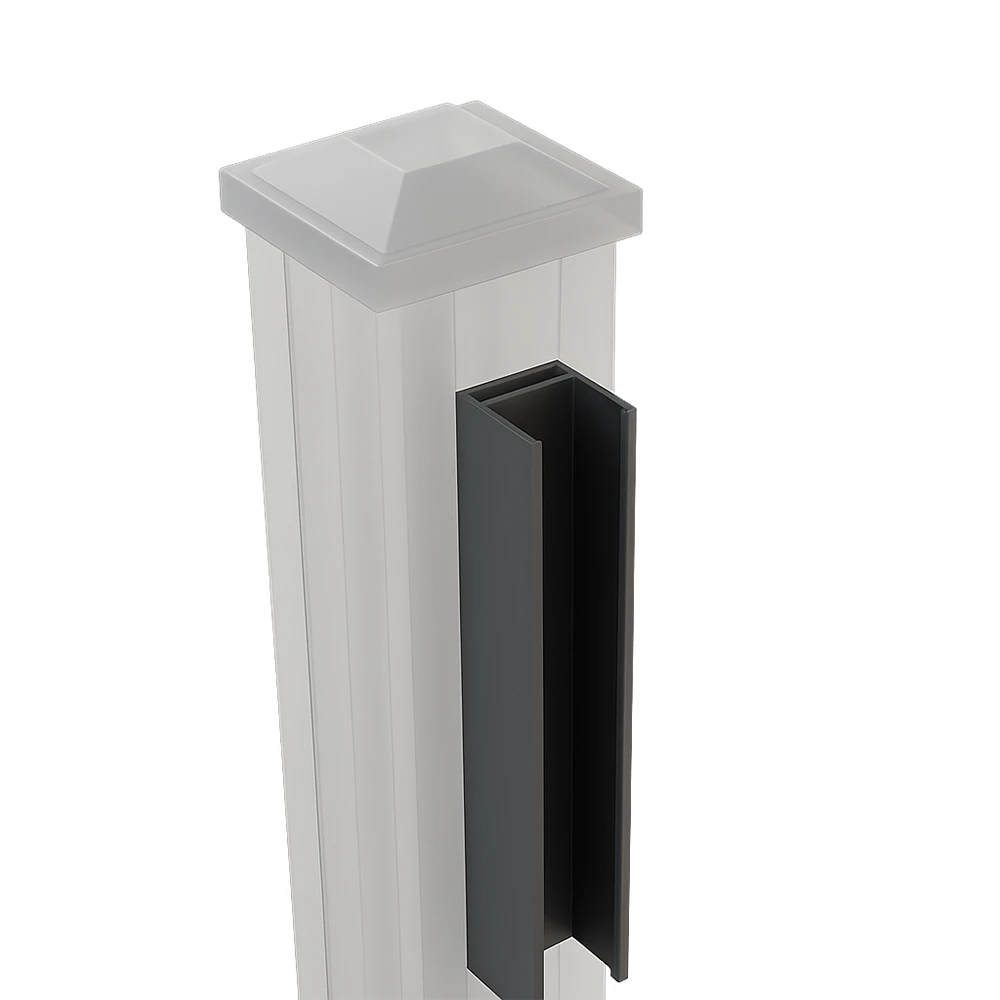 Black Aluminum U-Channel 9 6 U-Channel 96in - For H-Post (Corners & T’s)