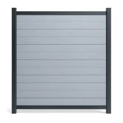 Chai Grey Aluminum-Framed PVC Fence Full Kit