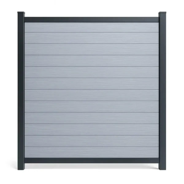 Clôture en PVC Chai Grey avec cadre en aluminium – Kit complet