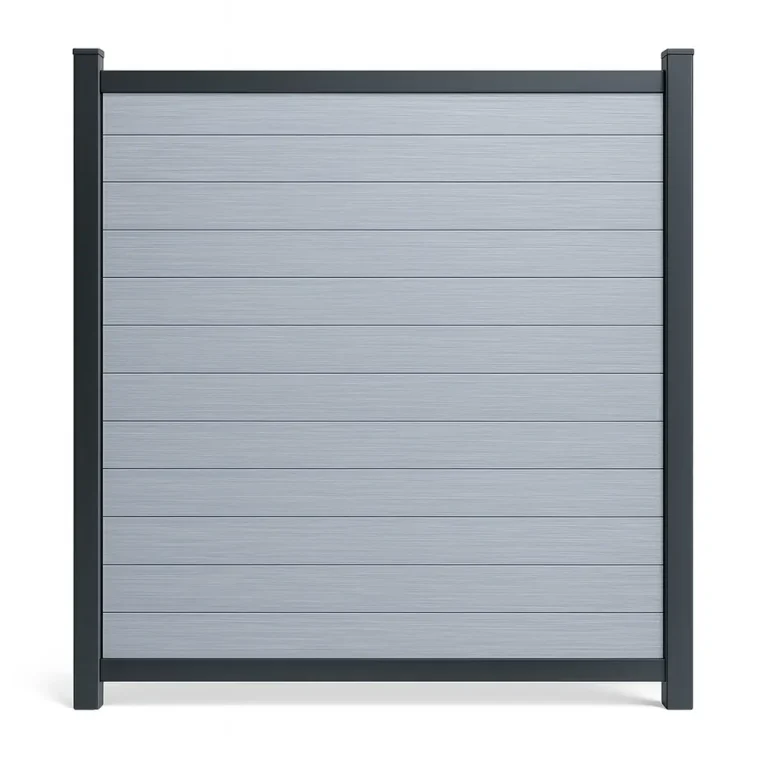 Clôture en PVC Chai Grey avec cadre en aluminium – Kit complet
