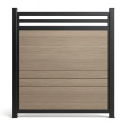Green Teak PVC Fence Kit with Aluminum Top Boards