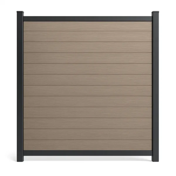 Clôture en PVC Green Teak avec cadre en aluminium – Kit complet