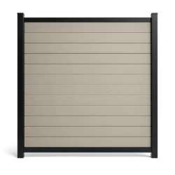 Khaki Aluminum-Framed PVC Fence Full Kit