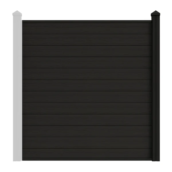 Clôture composite Black effet grain de bois – Kit complet