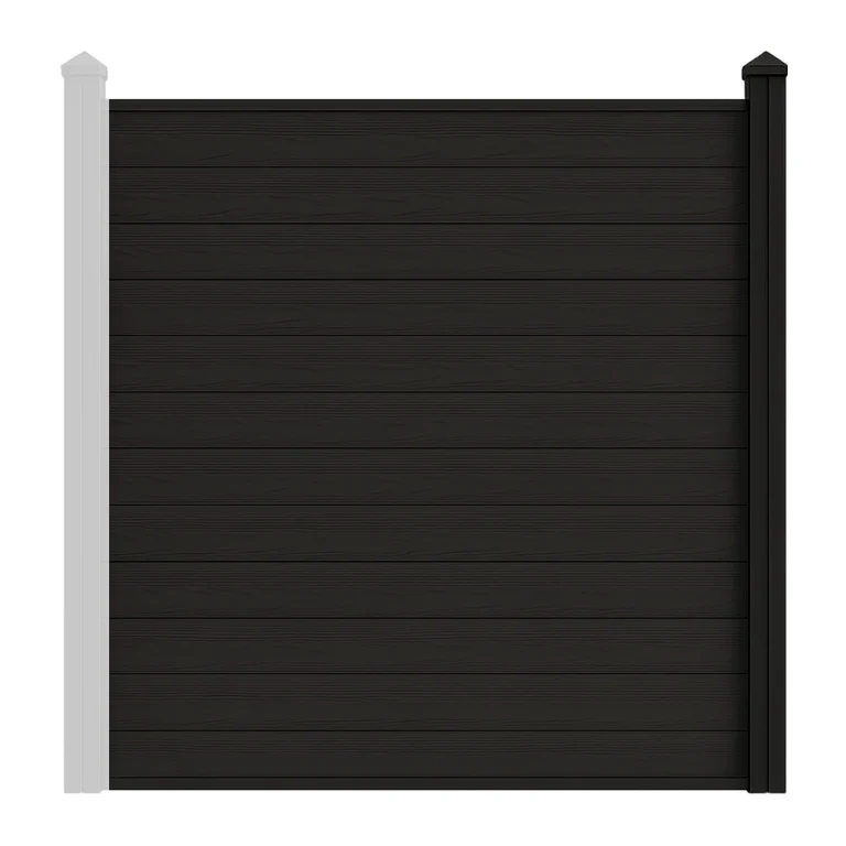 Clôture composite Black effet grain de bois – Kit complet