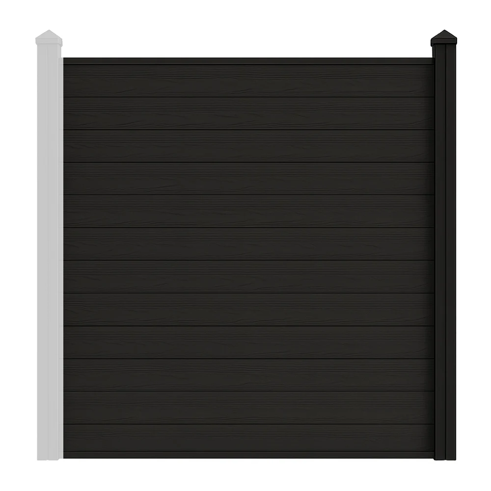 Black Composite Fence Full Kit Black WoodGrain Composite Fence Full Kit