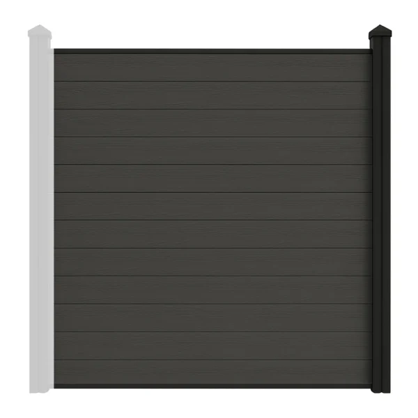 Clôture composite Charcoal effet grain de bois – Kit complet