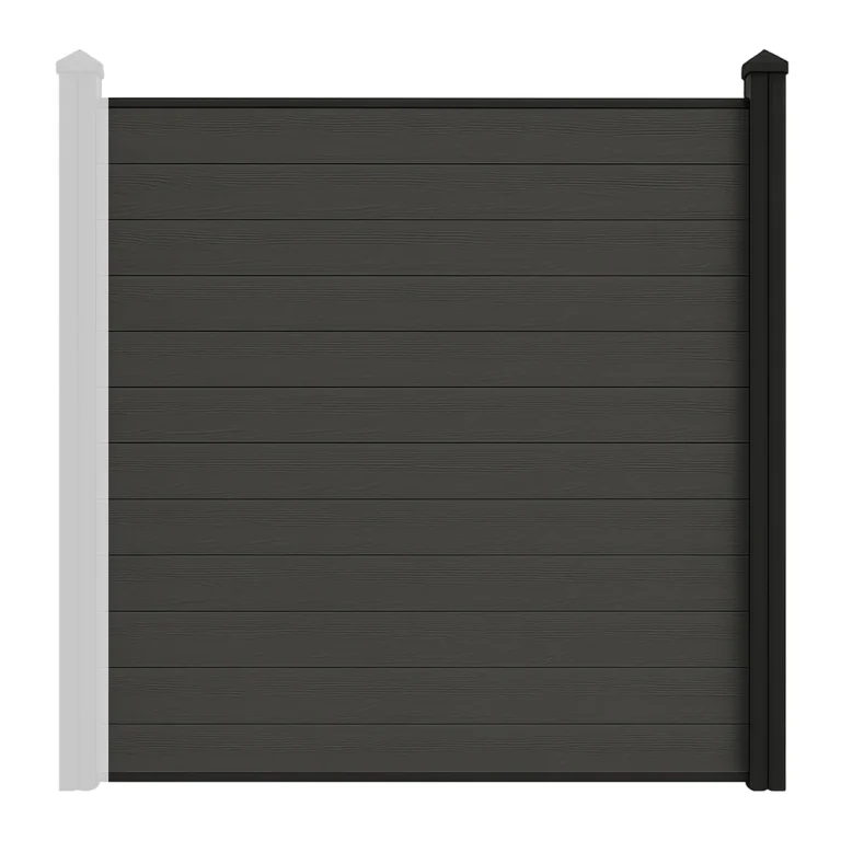 Clôture composite Charcoal effet grain de bois – Kit complet