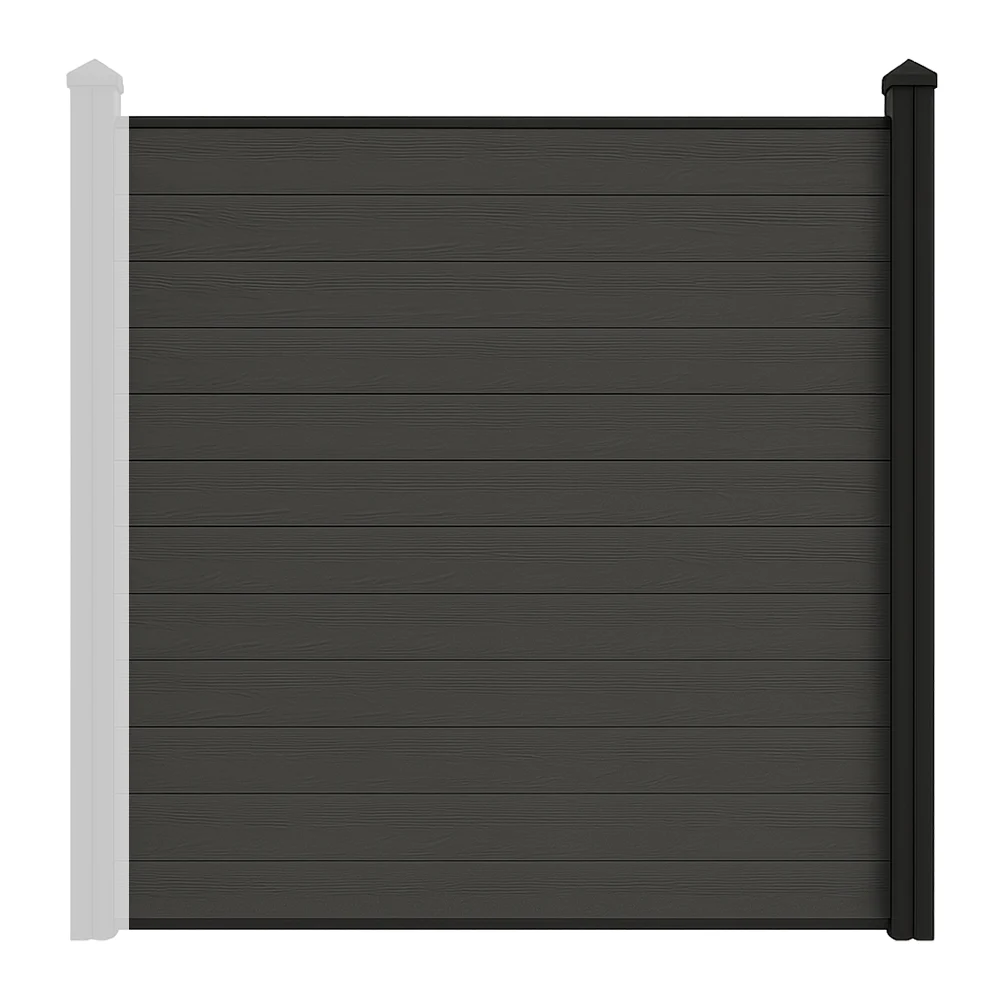 Charcoal Composite Fence Full Kit Charcoal WoodGrain Composite Fence Full Kit