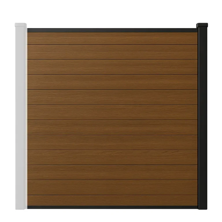Clôture composite ForestBrown effet grain de bois – Kit complet